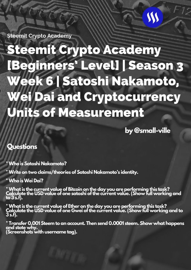 Steemit Crypto Academy [Beginners’ Level]  Season 3 Week 6  Satoshi Nakamoto, Wei Dai and Cryptocurrency Units of Measurement by @small-ville11 (2).jpg